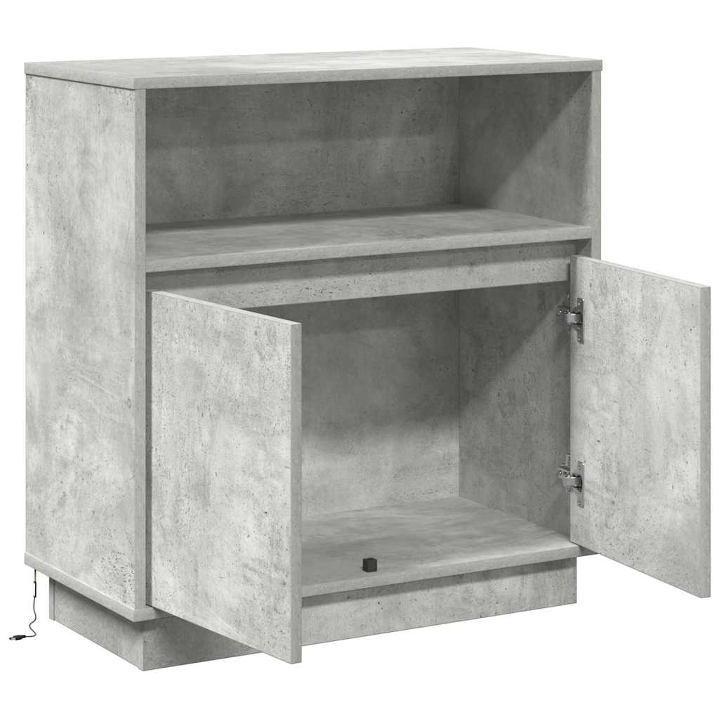 LED sideboard Betonggrå 71 x 34,5 x 75 cm Konstruert tre