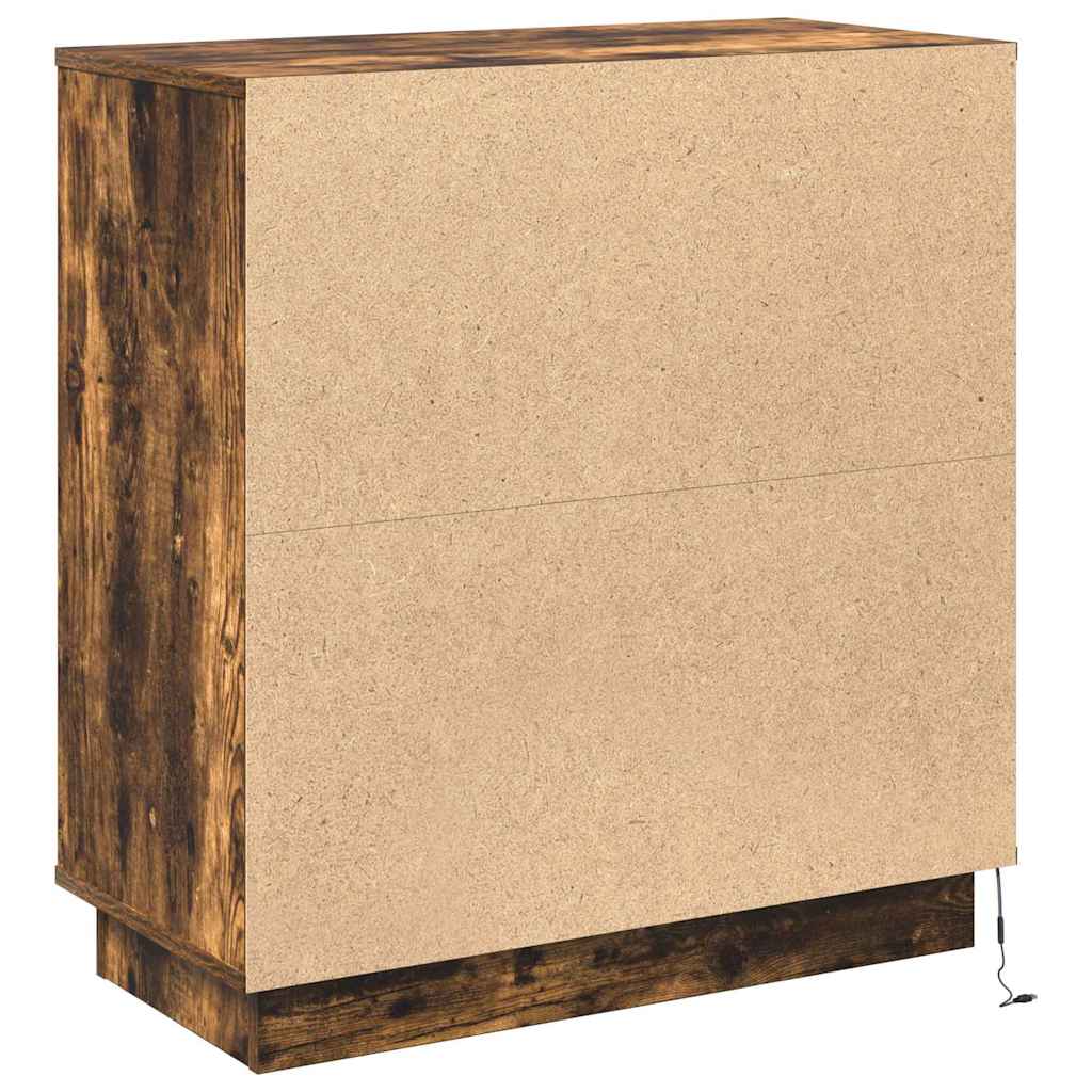 LED sideboard Røkt eik 71 x 34,5 x 75 cm Konstruert tre