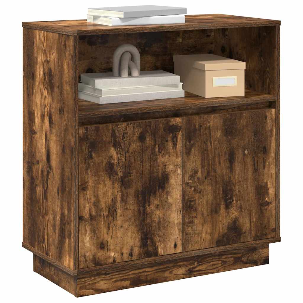 LED sideboard Røkt eik 71 x 34,5 x 75 cm Konstruert tre