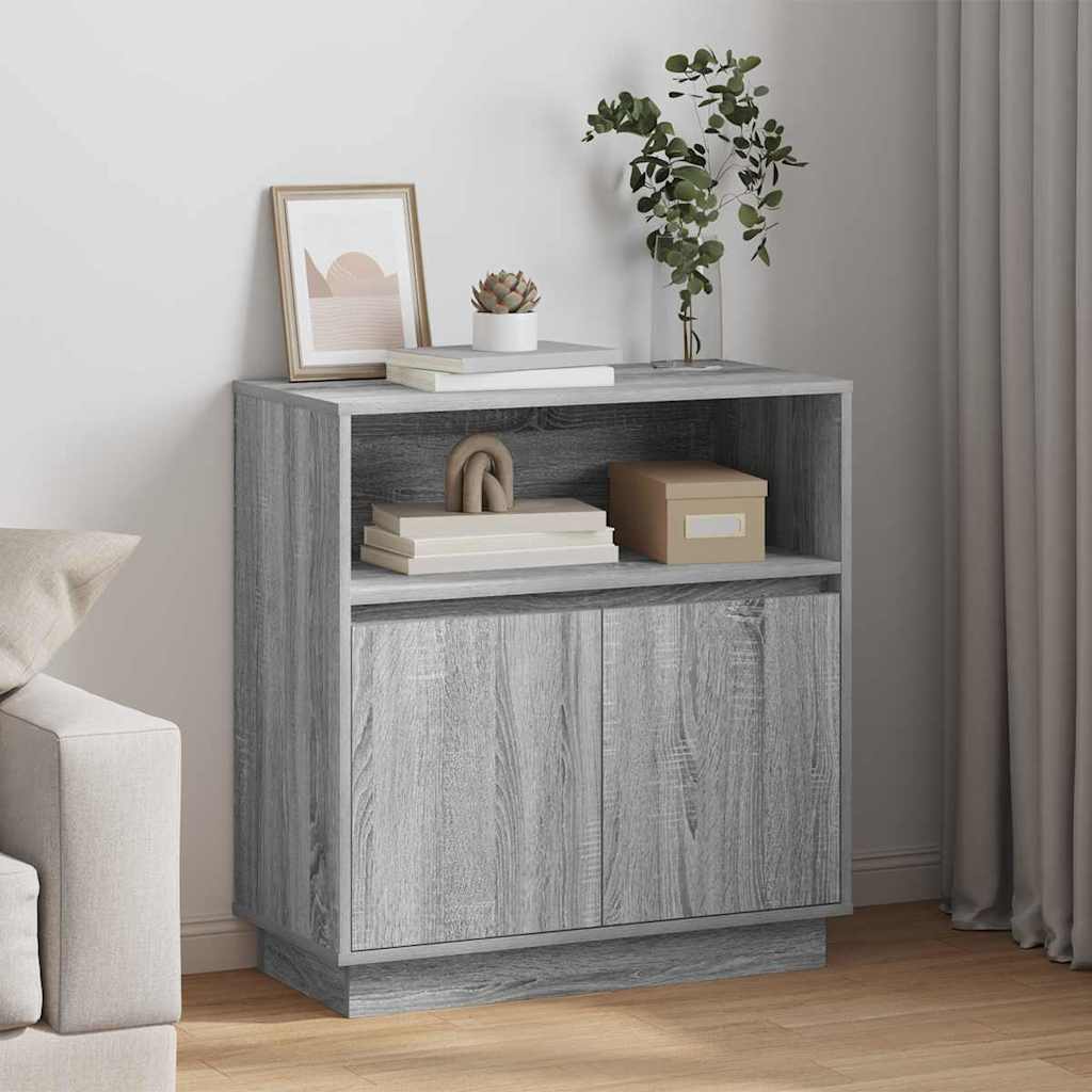 LED sideboard Grå Sonoma 71 x 34,5 x 75 cm Konstruert tre