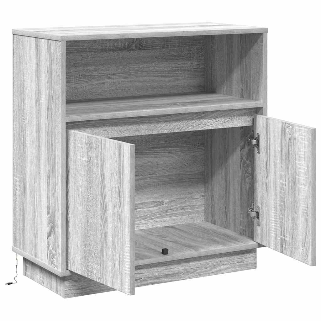 LED sideboard Grå Sonoma 71 x 34,5 x 75 cm Konstruert tre