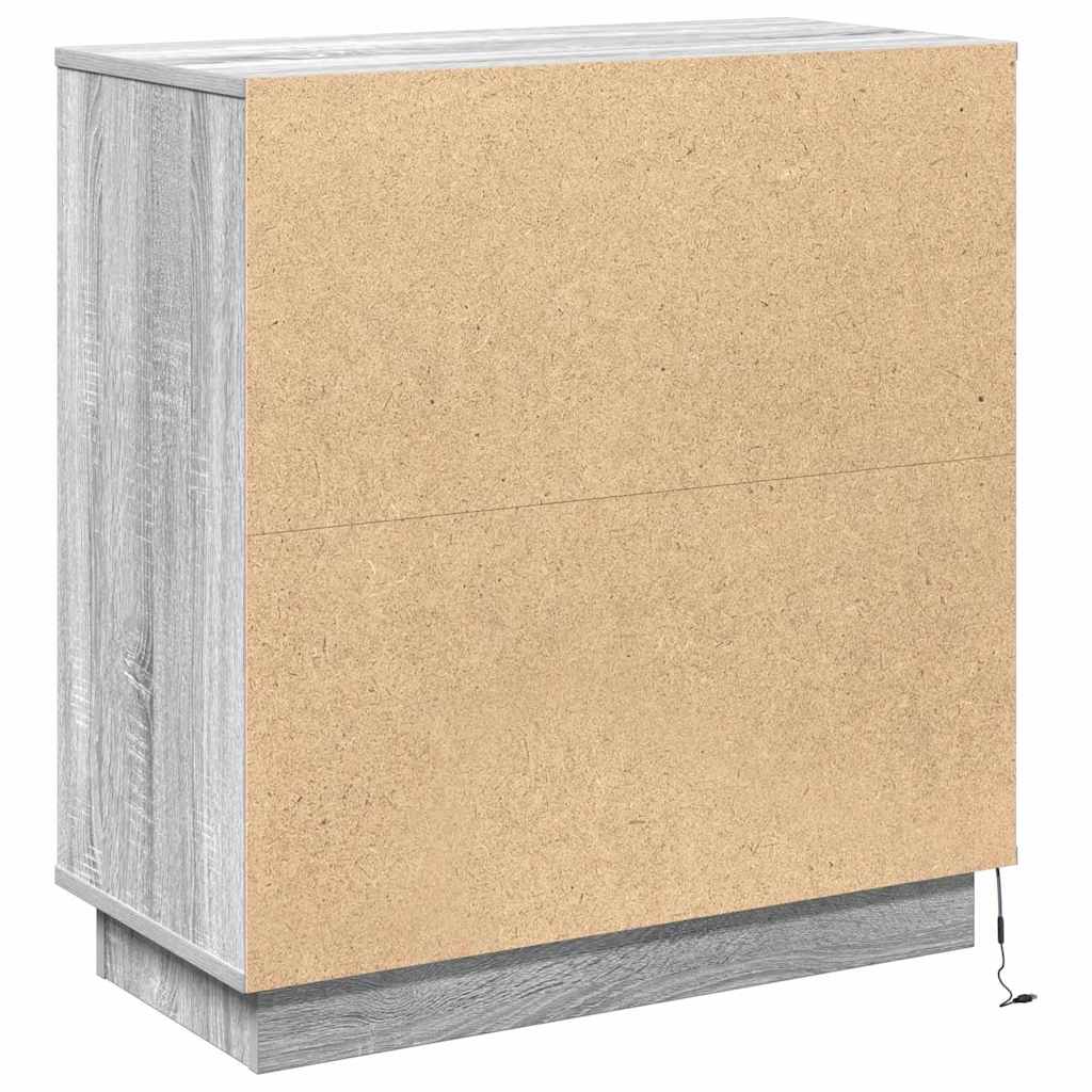LED sideboard Grå Sonoma 71 x 34,5 x 75 cm Konstruert tre