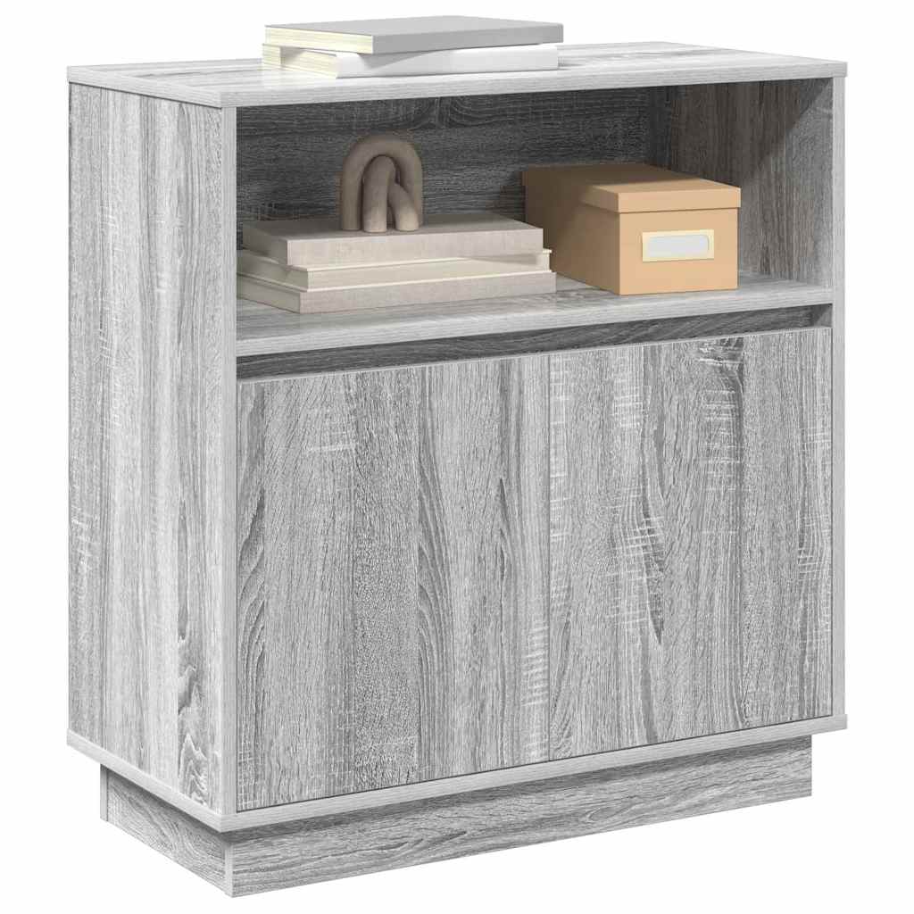 LED sideboard Grå Sonoma 71 x 34,5 x 75 cm Konstruert tre