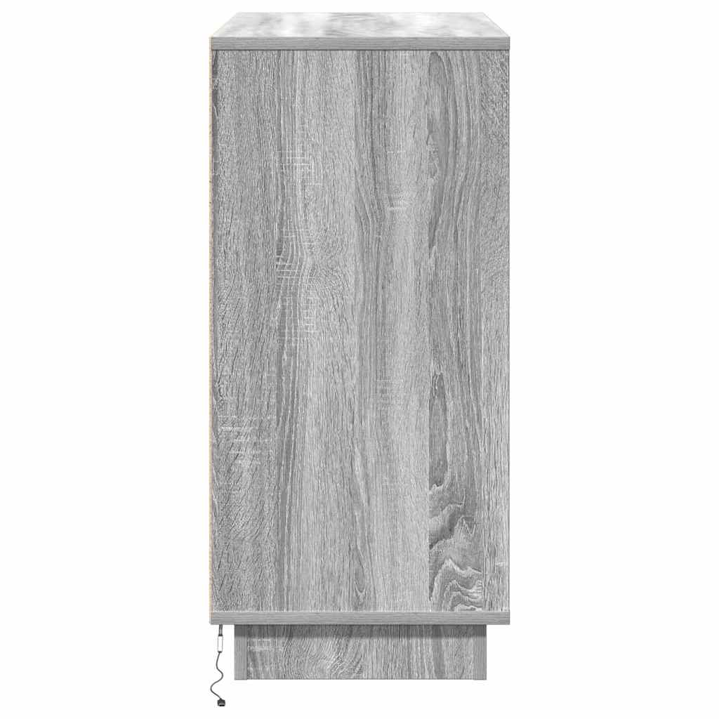 LED sideboard Grå Sonoma 71 x 34,5 x 75 cm Konstruert tre