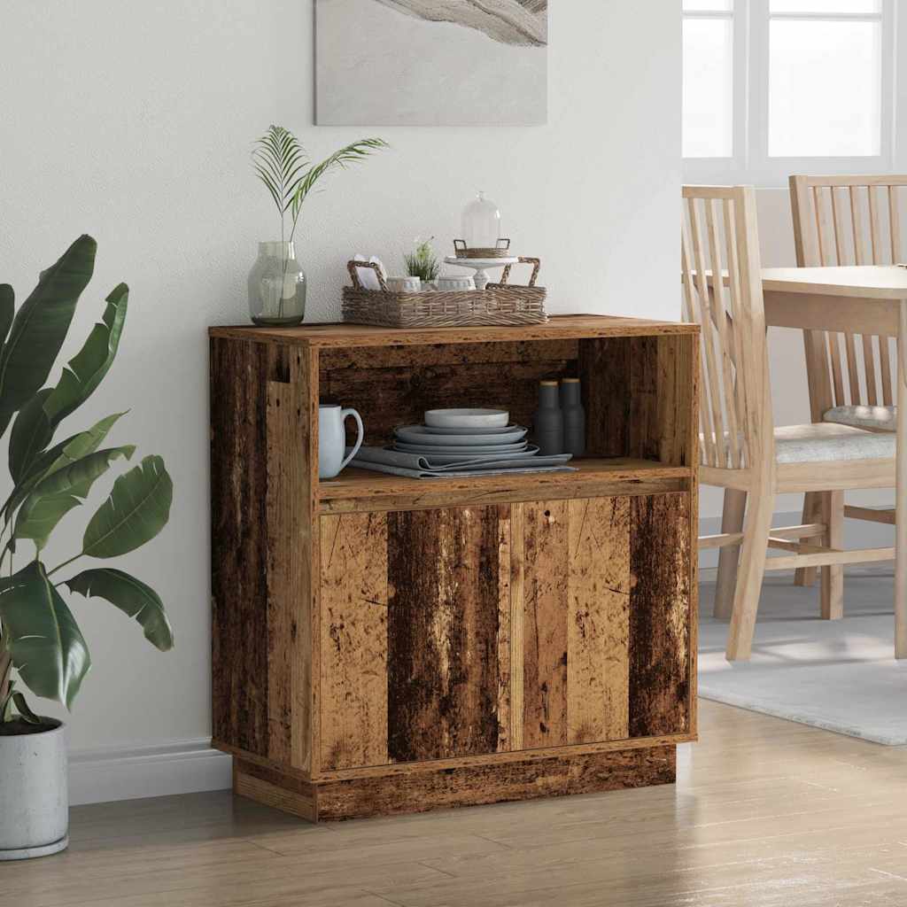 LED sideboard Gammelt tre 71 x 34,5 x 75 cm Konstruert tre