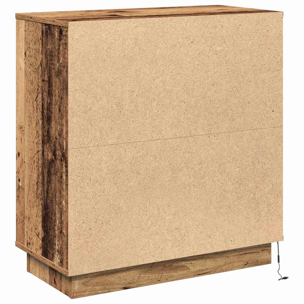 LED sideboard Gammelt tre 71 x 34,5 x 75 cm Konstruert tre