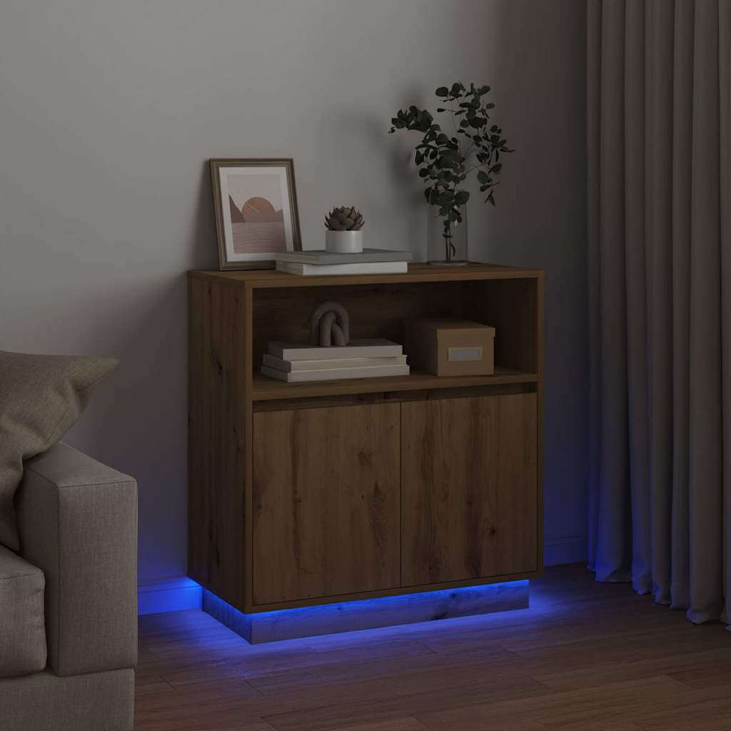 LED sideboard Artisan Eik 71 x 34,5 x 75 cm Konstruert tre
