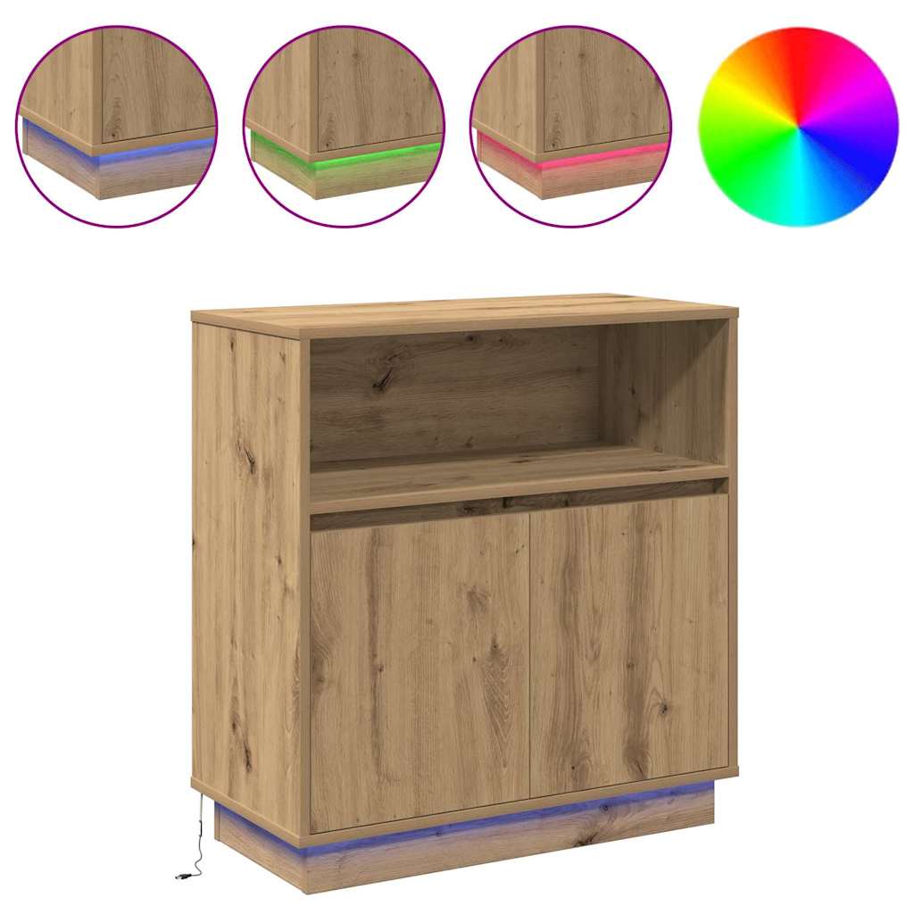 LED sideboard Artisan Eik 71 x 34,5 x 75 cm Konstruert tre