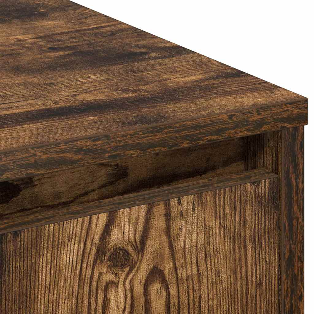LED sideboard Røkt eik 90 x 32 x 75 cm Konstruert tre