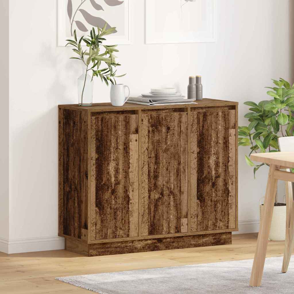 LED sideboard Gammelt tre 90 x 32 x 75 cm Konstruert tre