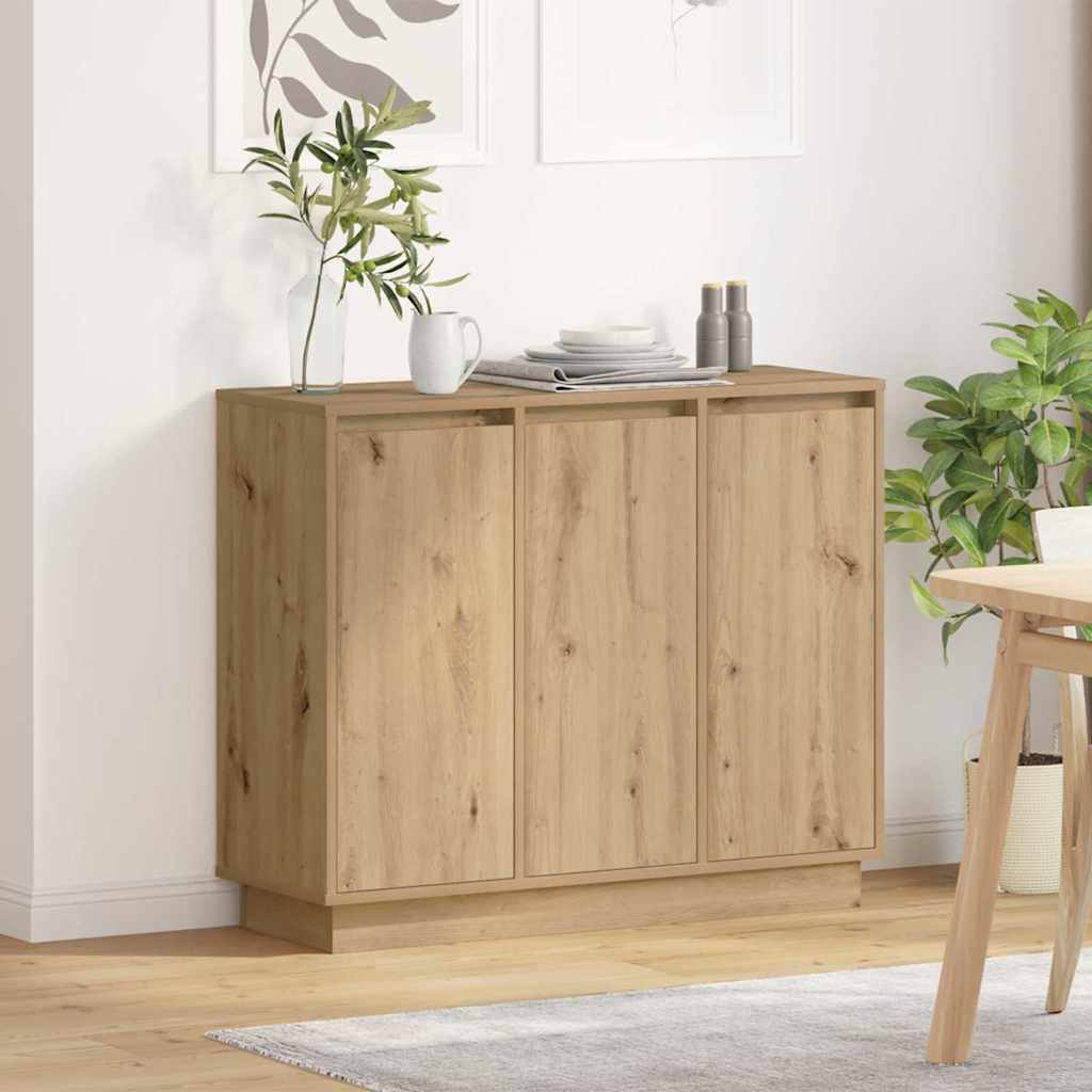 LED sideboard Artisan Eik 90 x 32 x 75 cm Konstruert tre