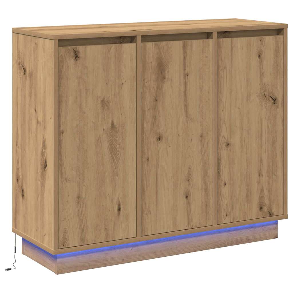 LED sideboard Artisan Eik 90 x 32 x 75 cm Konstruert tre