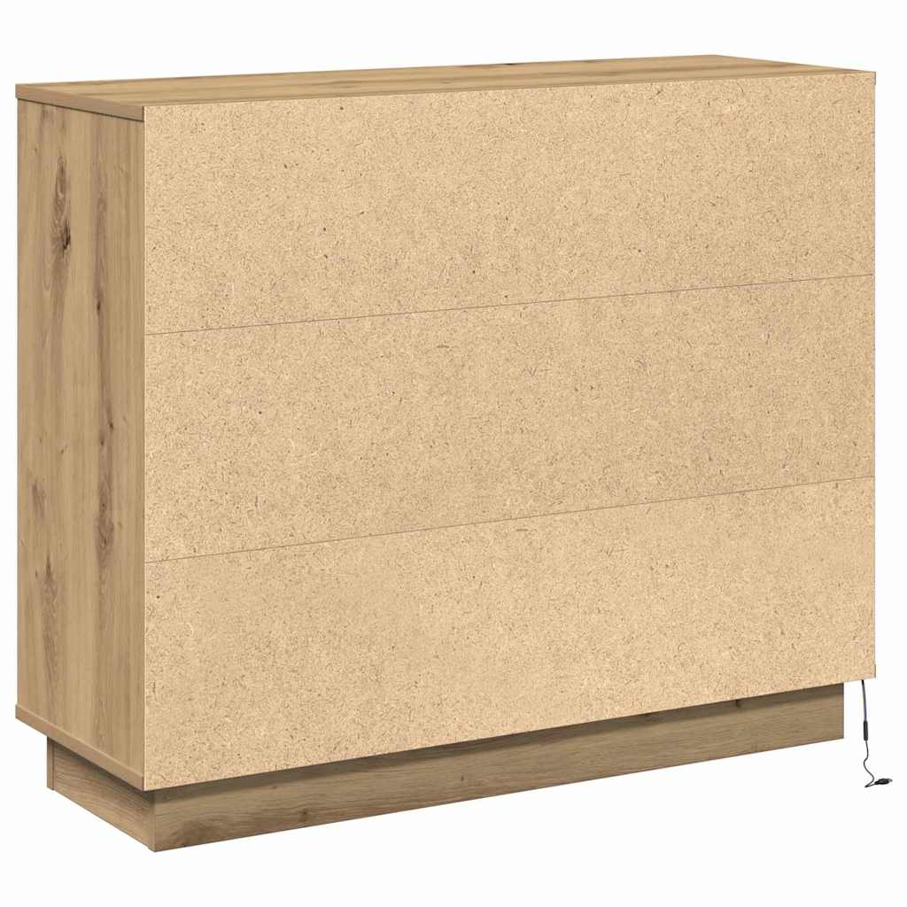 LED sideboard Artisan Eik 90 x 32 x 75 cm Konstruert tre