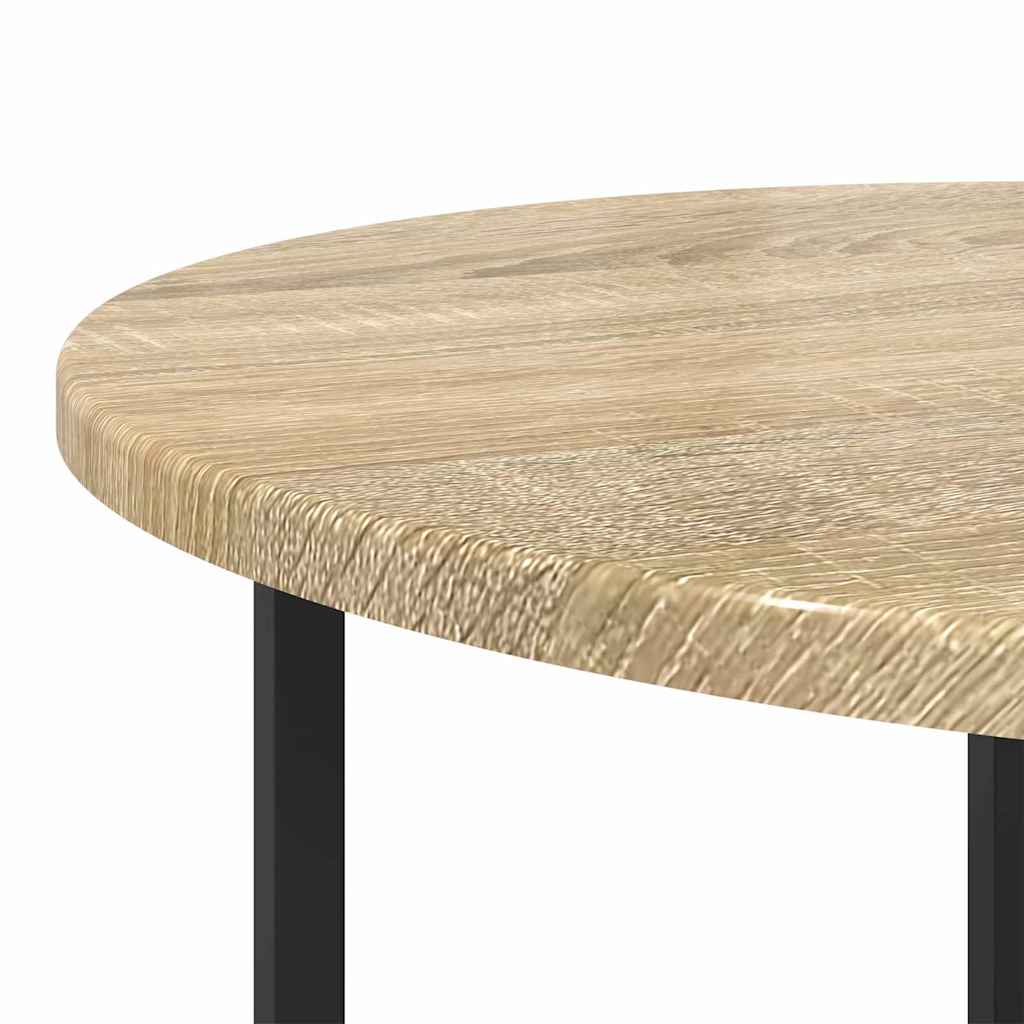 Sidebordssett 2 pcs Sonoma Eik og Svart