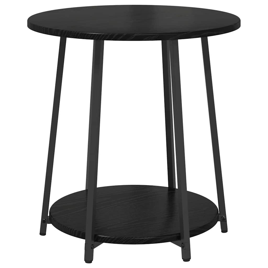 Sidebordssett med hylle 2 pcs Svart Eik