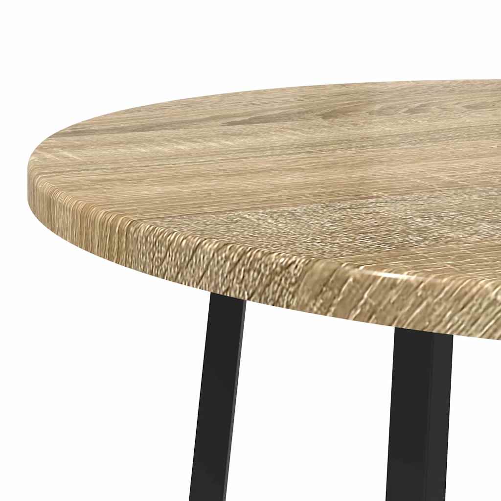 Sidebordssett med hylle 2 pcs Sonoma Eik og Svart