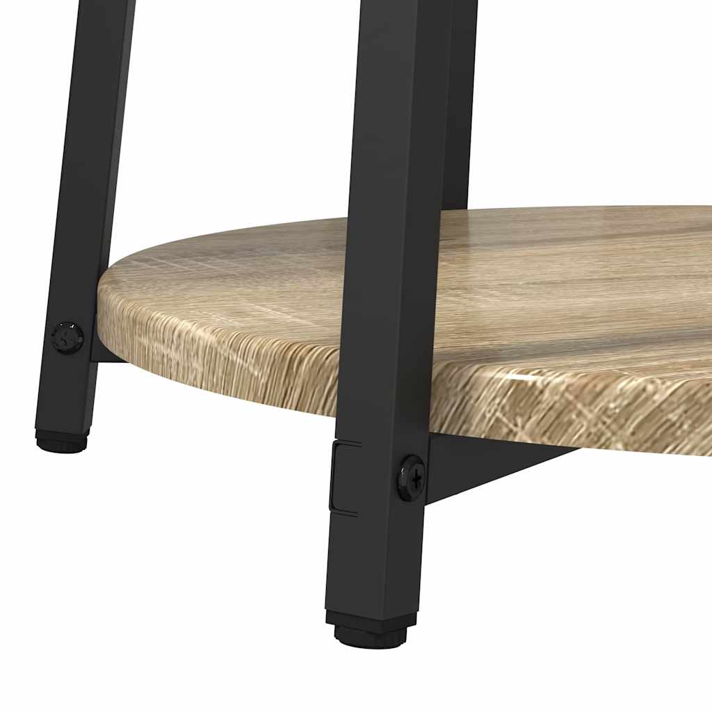 Sidebordssett med hylle 2 pcs Sonoma Eik og Svart