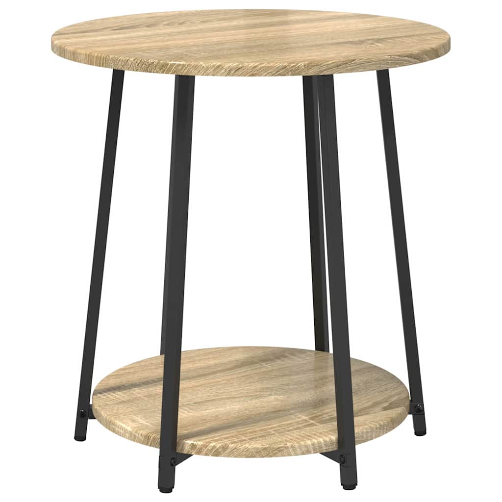 Sidebordssett med hylle 2 pcs Sonoma Eik og Svart