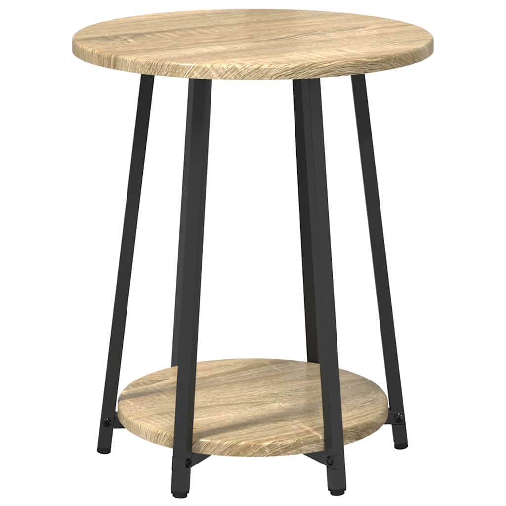 Sidebordssett med hylle 2 pcs Sonoma Eik og Svart