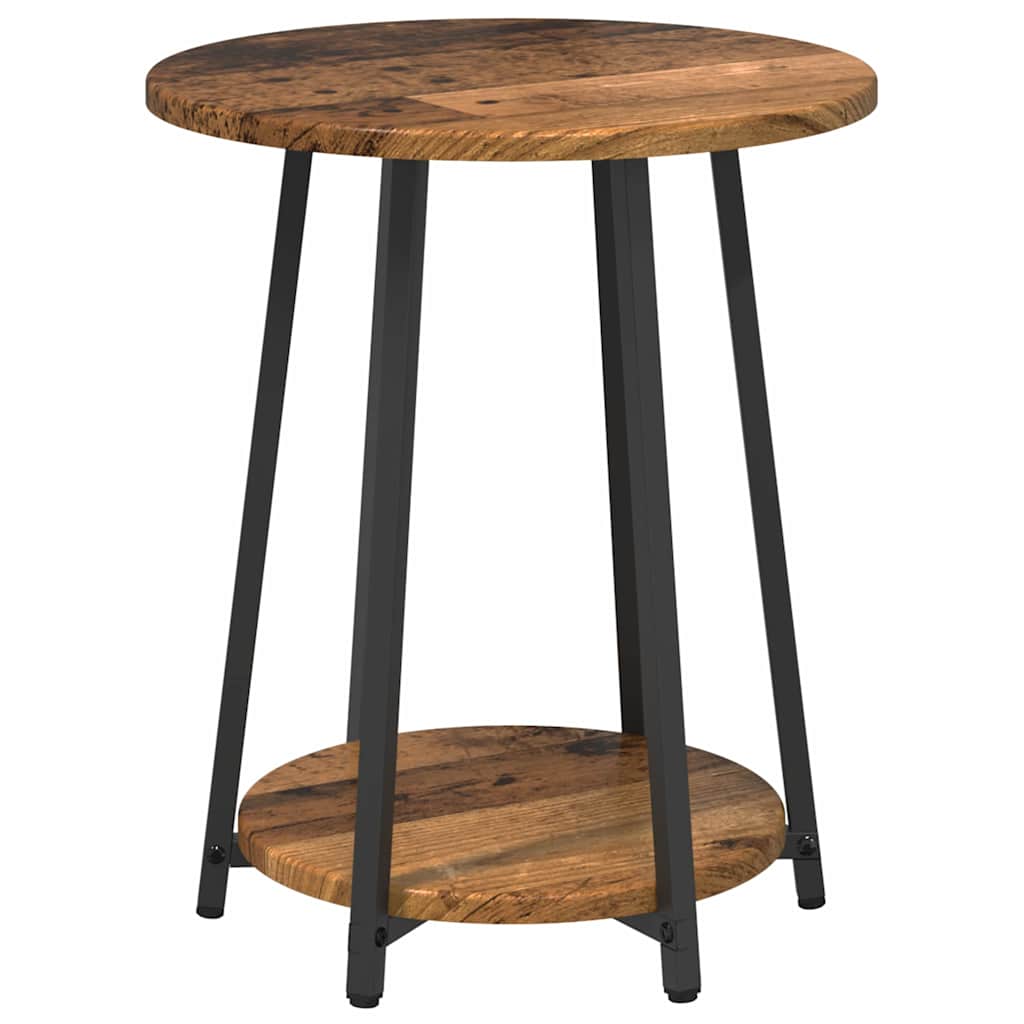 Sidebordssett med hylle 2 pcs Gammel tre og svart
