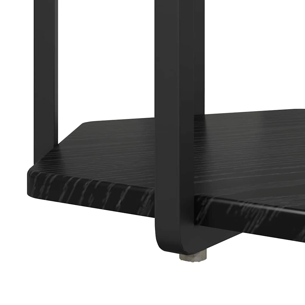 Sidebordssett med hylle 2 pcs Svart Eik