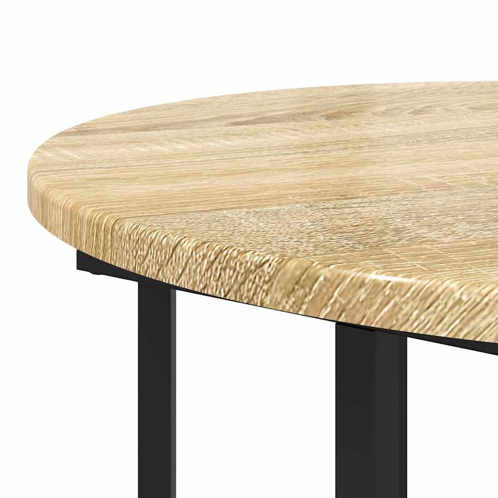 Sidebordssett med hylle 2 pcs Brun