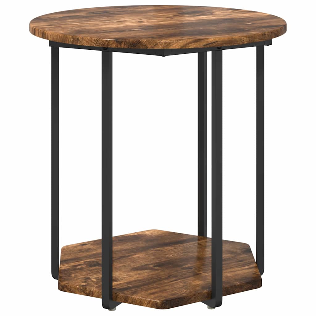 Sidebordssett med hylle 2 pcs Brun