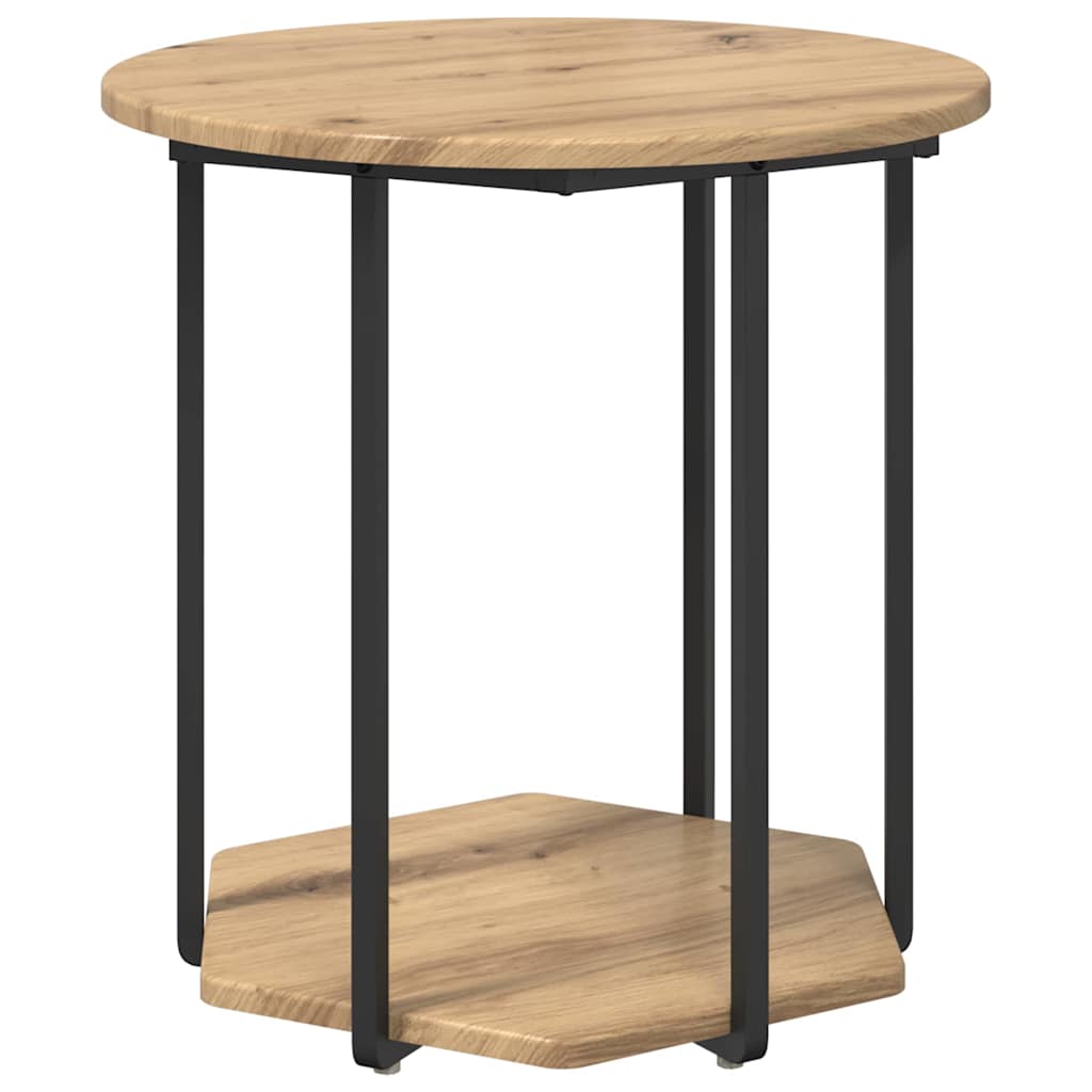 Sidebordssett med hylle 2 pcs Brun