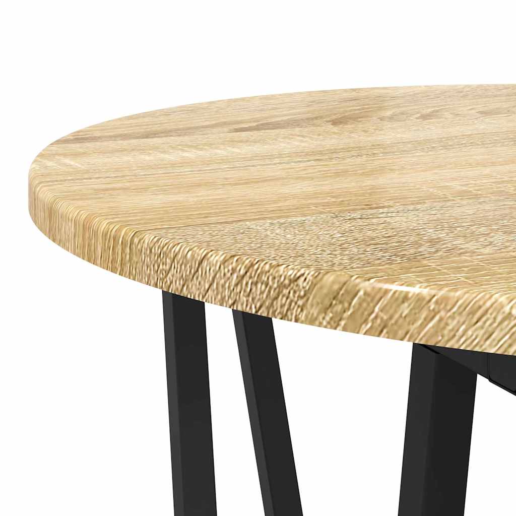 Sidebordssett 2 pcs Sonoma Eik og Svart