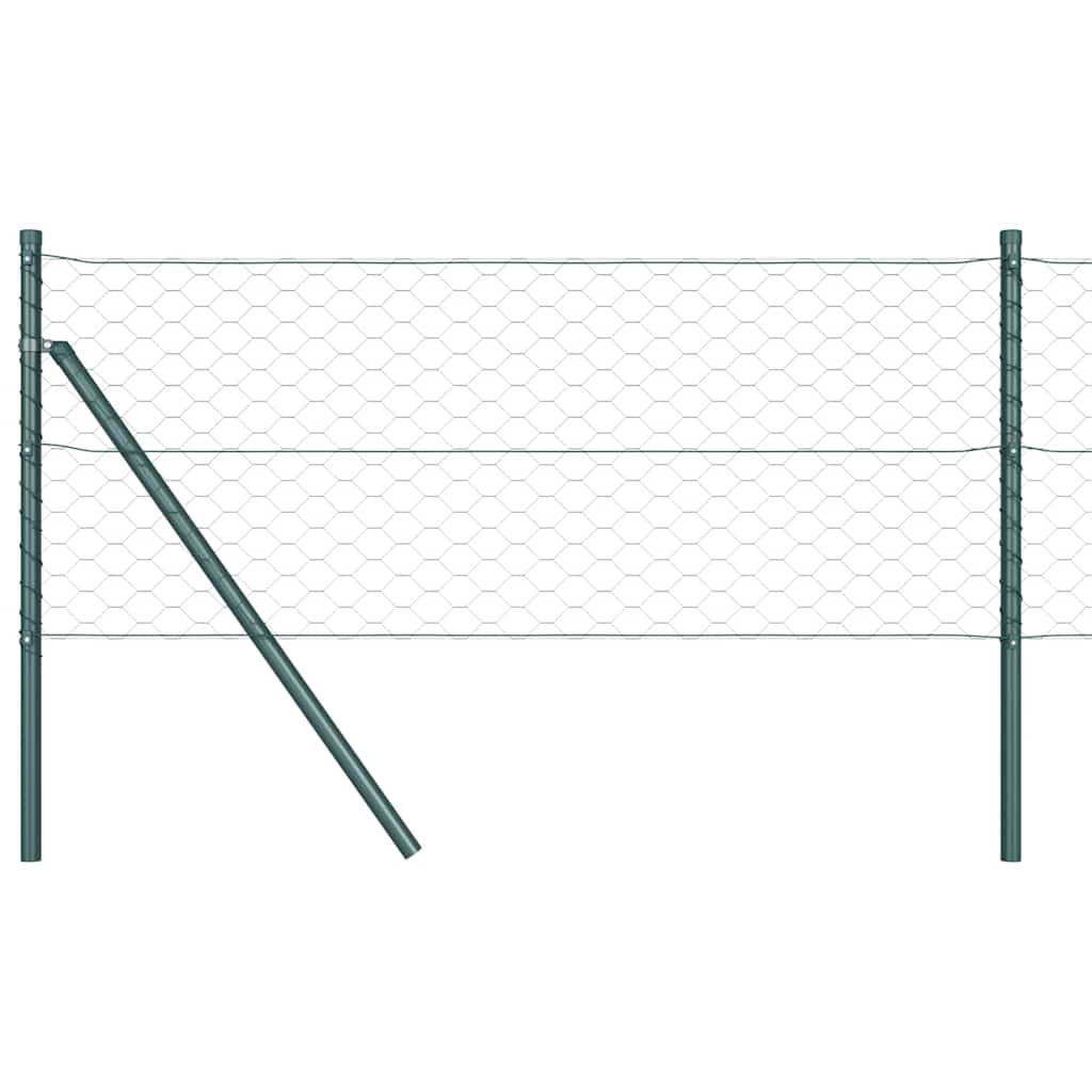 Sekskantet gjerde grunstift 10 x 0,6 m PVC-belagt stål Grønn