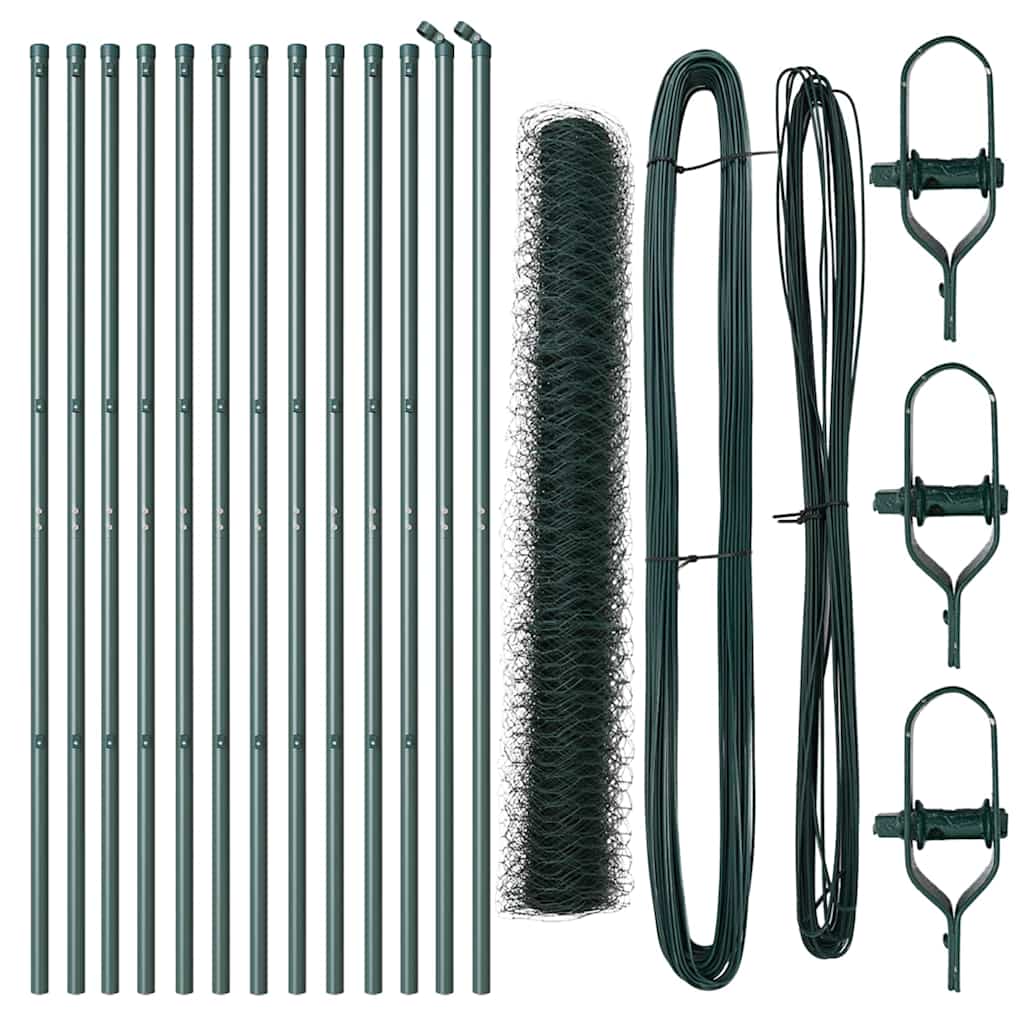 Gjerdepåle grønn 25 x 1,2 m (50 mm mesh) Stål vidaXL