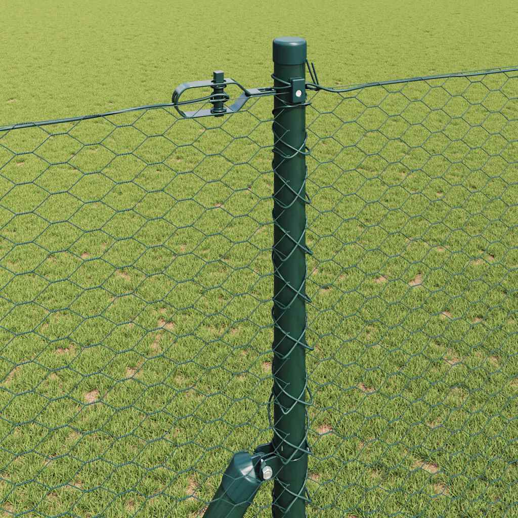 Gjerdepåle grønn 25 x 1,5 m (25 mm nett) Stål vidaXL