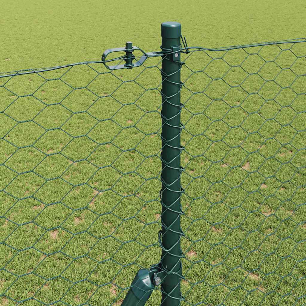 Gjerdepåle grønn 25 x 1,5 m (36 mm nett) Stål vidaXL