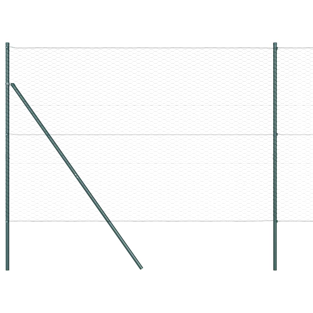 Gjerdepåle grønn 25 x 1,5 m (36 mm nett) Stål vidaXL