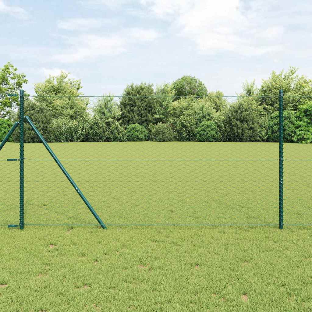 Utendørs sekskantet gjerde-fest 50 x 1,4 m PVC-belagt stål Mesh