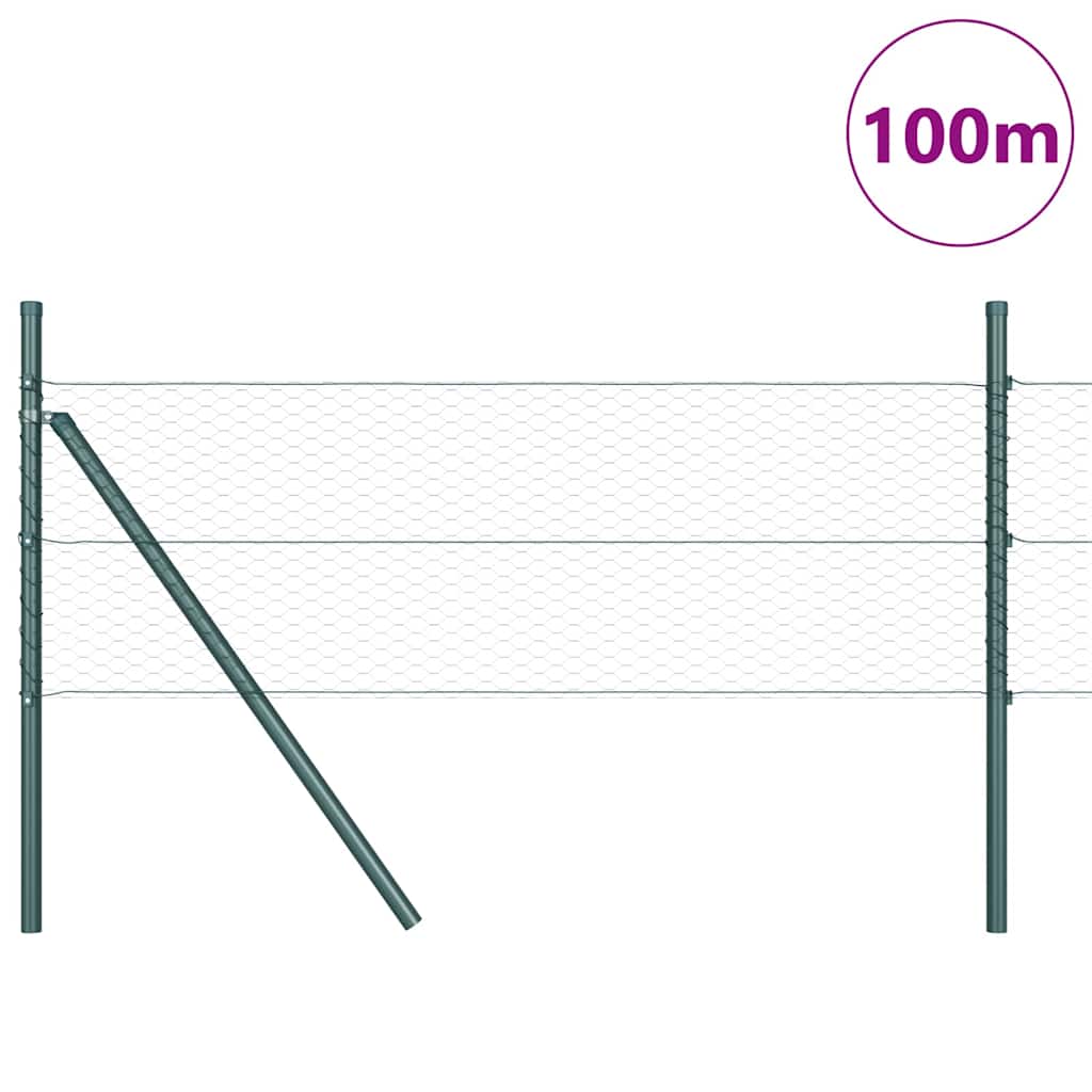 Utendørs sekskantet gjerde-fest 100 x 0,4 m PVC-belagt stål