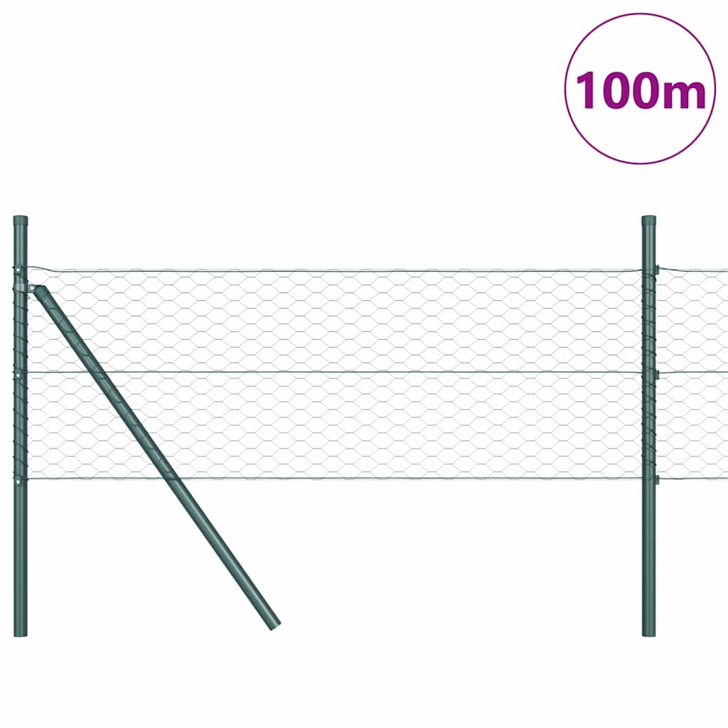 Utendørs sekskantet gjerde-fest 100 x 0,8 m PVC-belagt stål