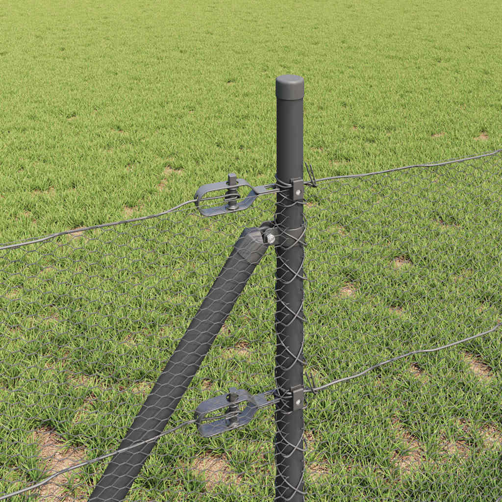 Utendørs sekskantet gjerde-fest 10 x 0,5 m PVC-belagt stål Grå