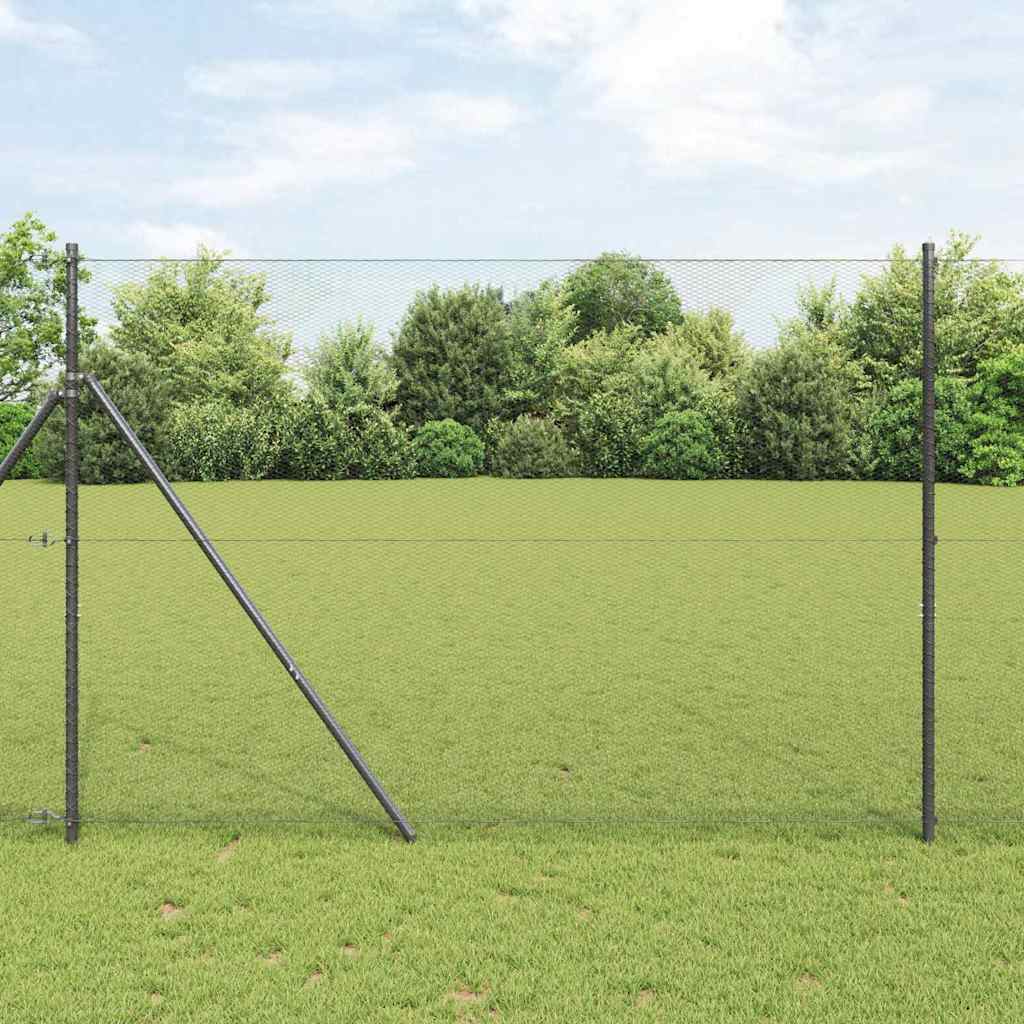 Gjerdepåle Grå 10 x 1,5 m (13 mm nett) Stål og PVC vidaXL