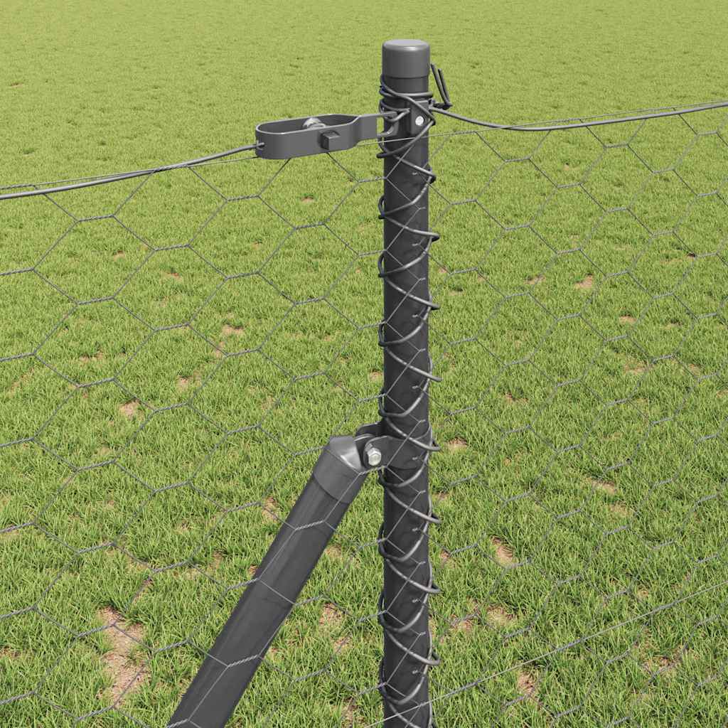 Gjerdepåle Grå 25 x 1 m (50 mm mask) Stål vidaXL