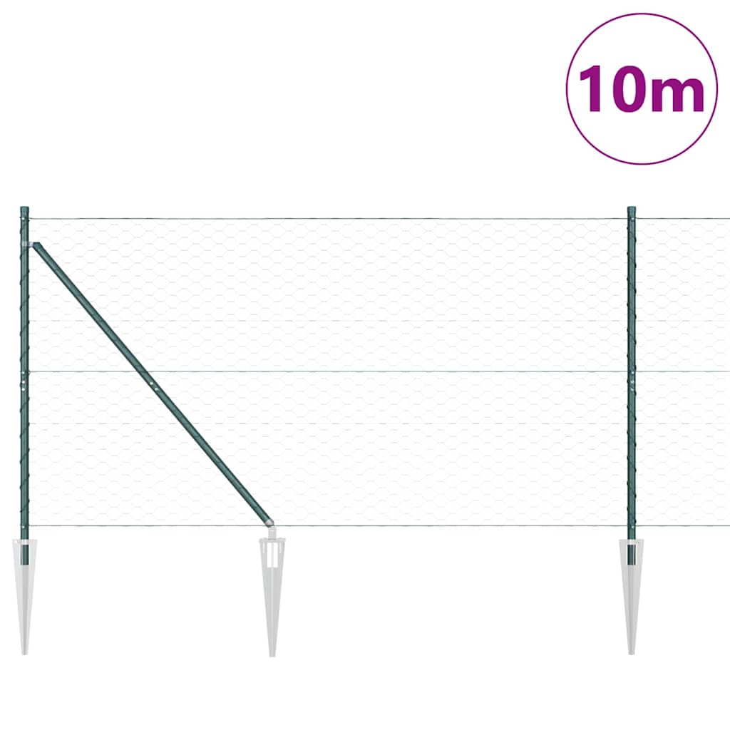 Svweiende trådgjerde med spisser 10 x 1,4 m (B x H)