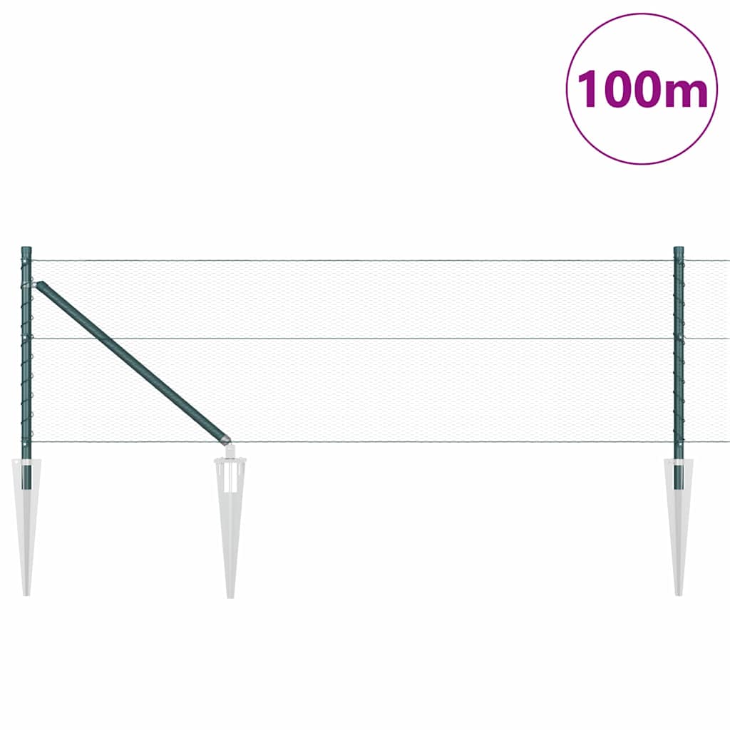 Svweiende trådgjerde med spisser 100 x 0,6 m (B x H)