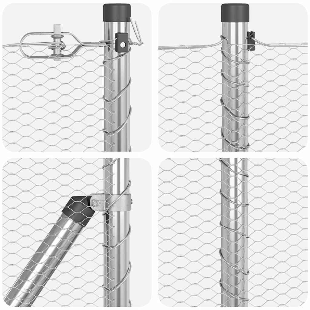Gjerdepåle sølv 25 x 0,6 m (13 mm netting) Stål vidaXL