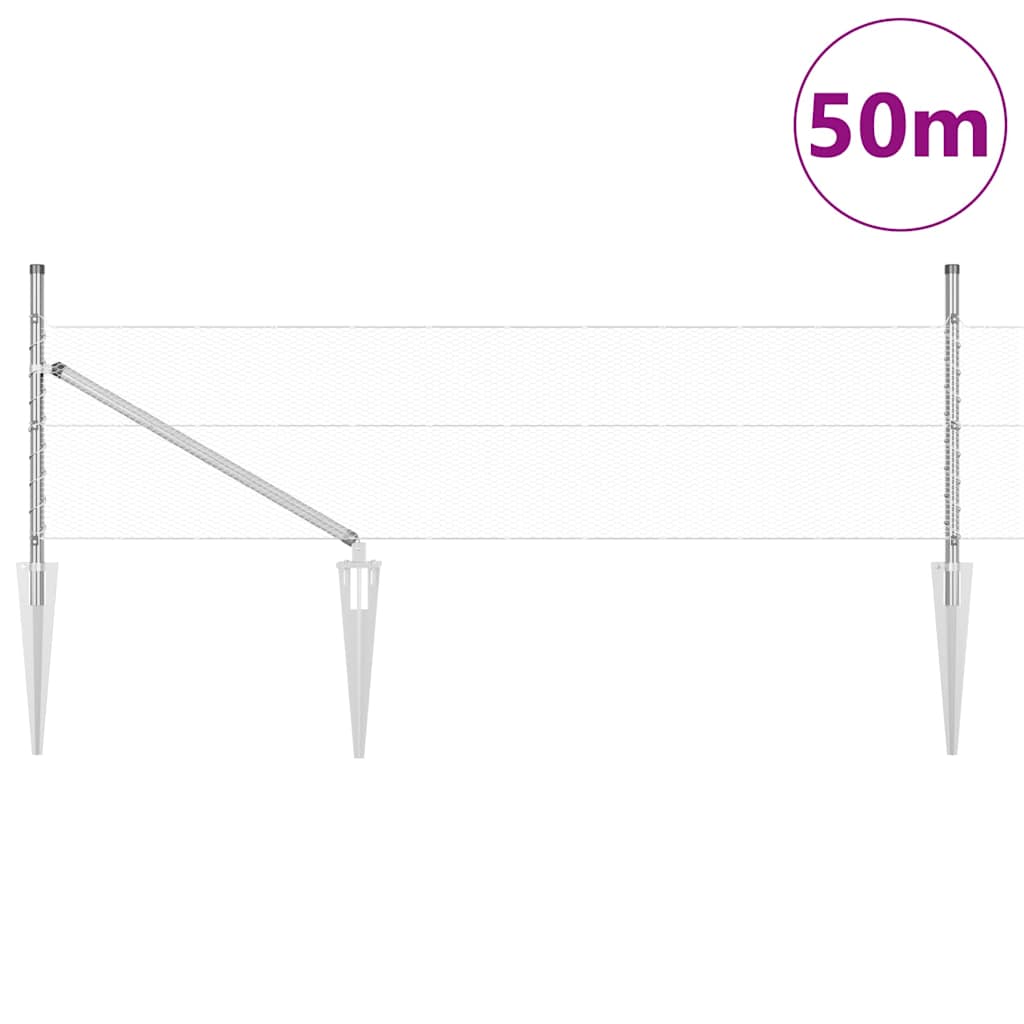 Svweiende trådgjerde med spisser 50 x 0,5 m (B x H)