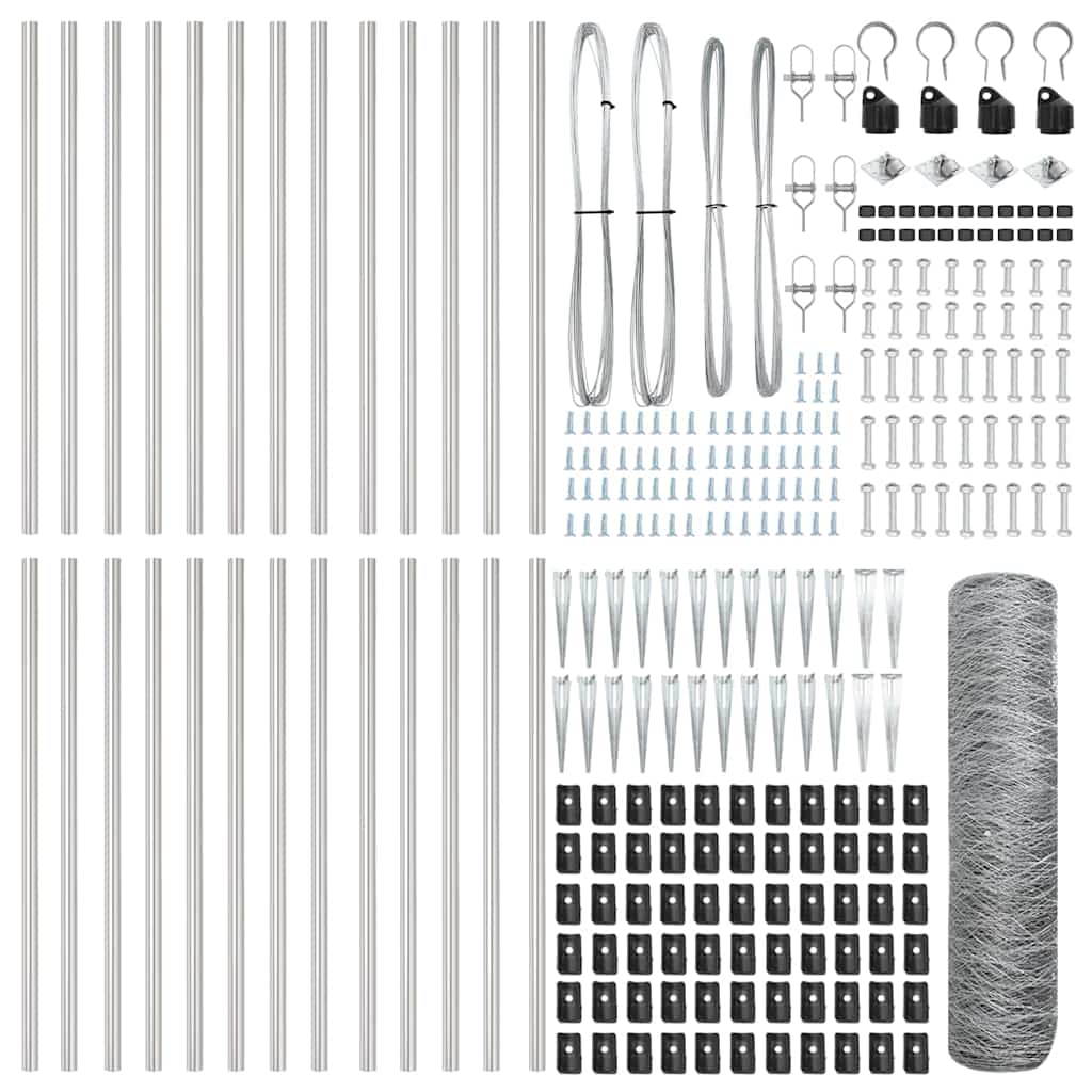 Gjerdepåle sølv 50 x 0,8 m (36 mm mesh) Stål