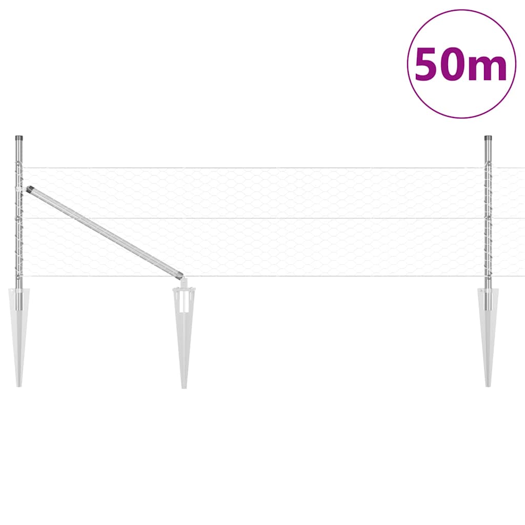 Svweiende trådgjerde med spisser 50 x 0,8 m (B x H)