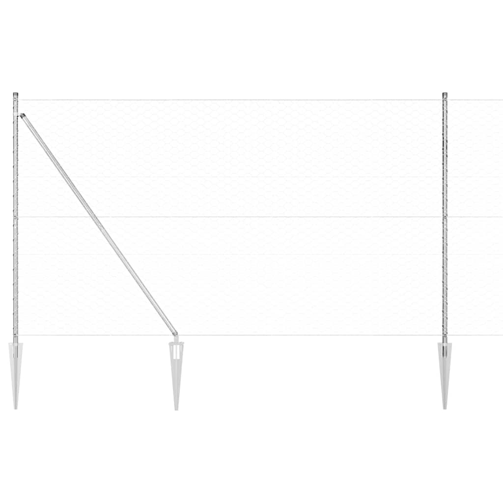 Svweiende trådgjerde med spisser 50 x 1,6 m (B x H)