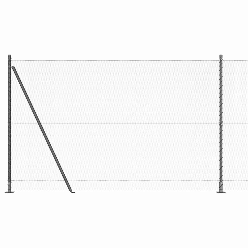 Sekskantet gjerde med betongbase 50 x 1,4 m PVC-belagt stål Grå