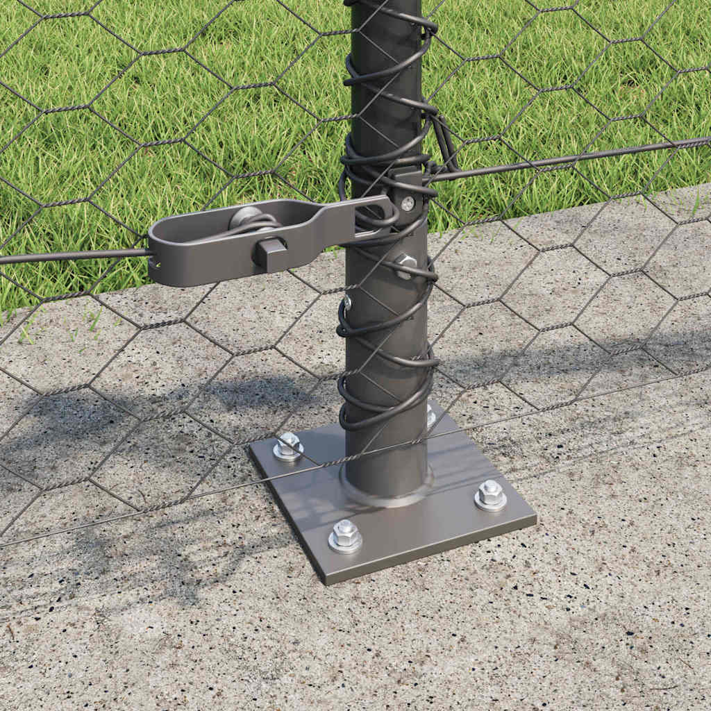 Sekskantet gjerde med betongbase 100 x 0,4 m PVC-belagt stål