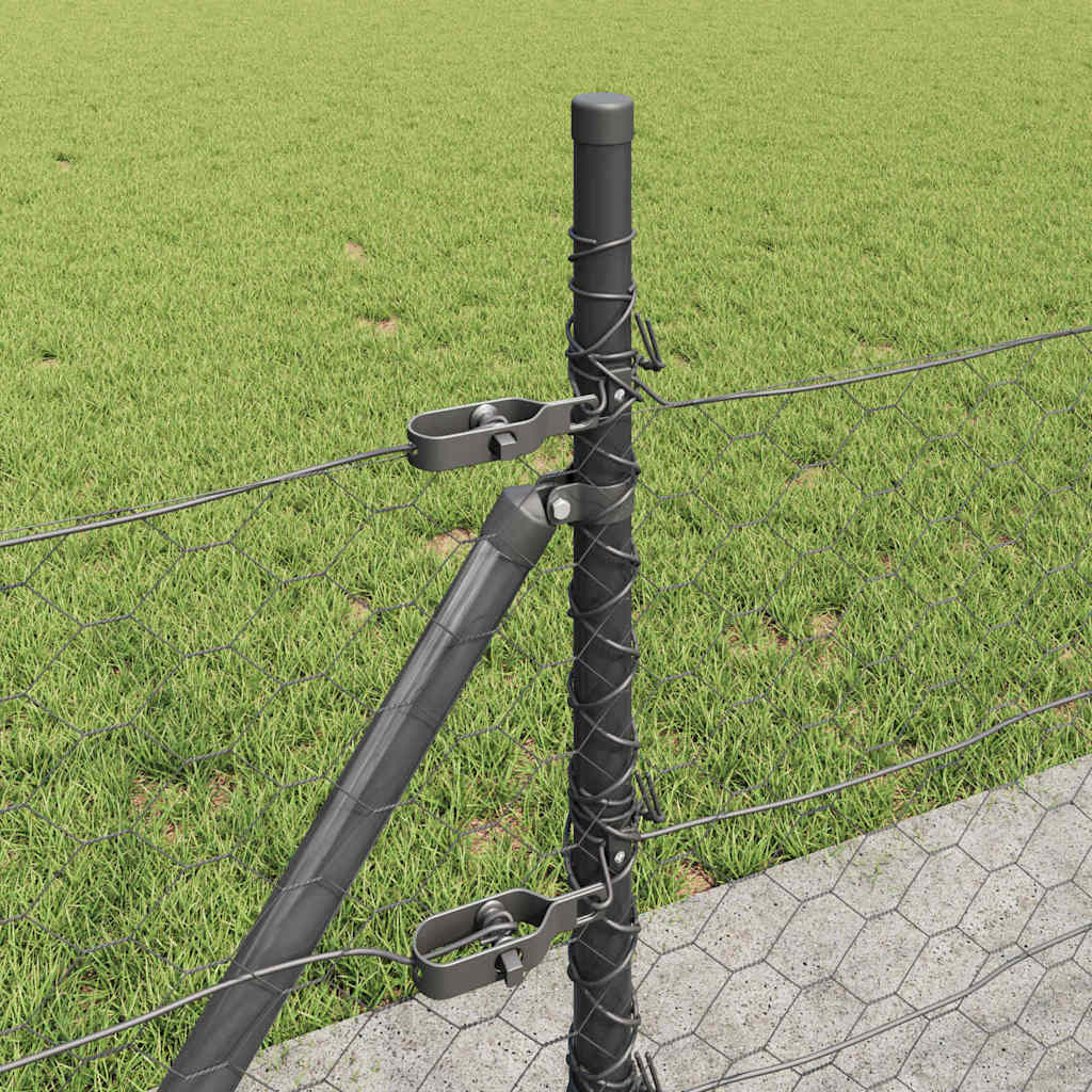 Sekskantet gjerde med betongbase 100 x 0,4 m PVC-belagt stål